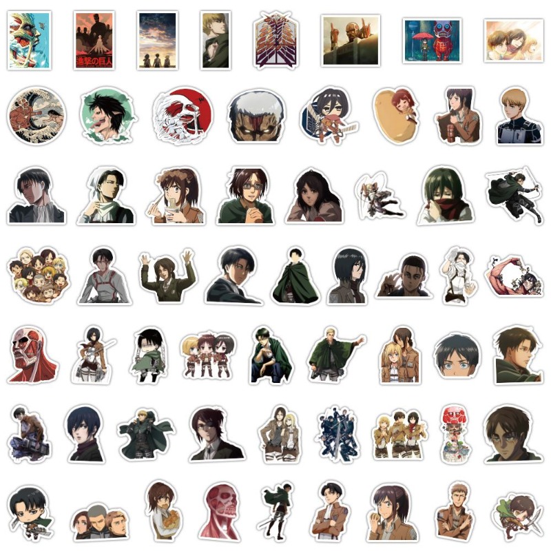 Tablet Accessories Aesthetic - 60 Buah Stiker Anime Attack On