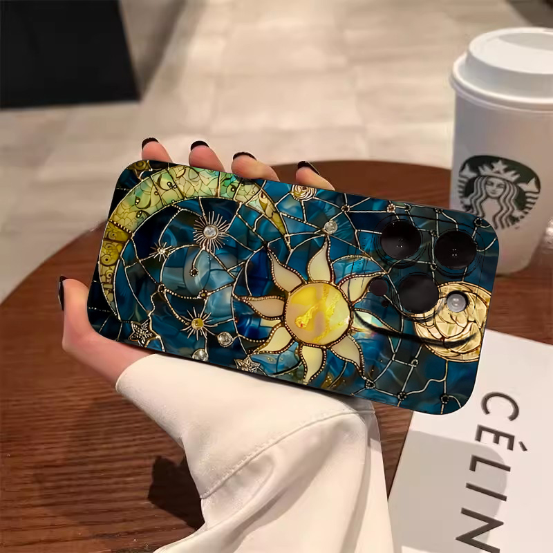 Tablet Accessories Aesthetic - Casing Ponsel Motif Matahari Bulan Estetis