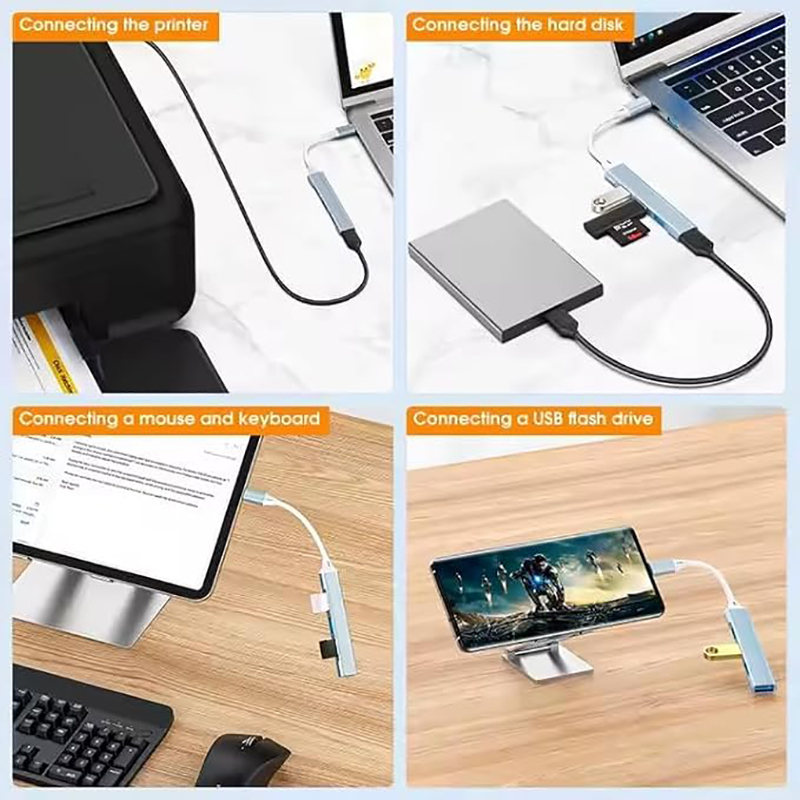 Adaptor USB Hub Tipe C 4-Port  - Tablet With All Accessories ulasan dan harga