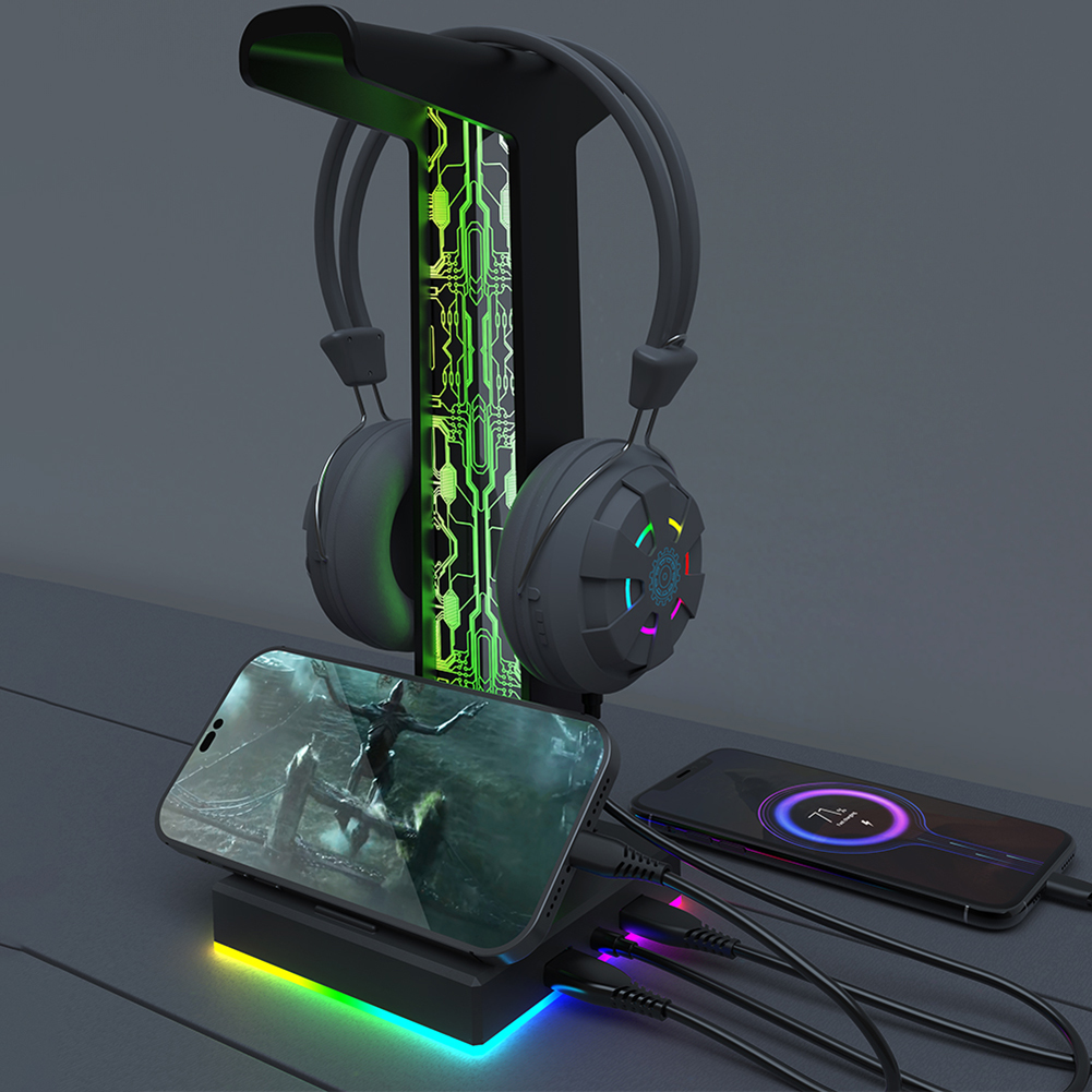 RGB Headphone Gaming, dudukan  - Tablet Accessories Aesthetic ulasan dan harga